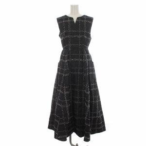 NEEDLE CHECK DRESS ワンピース ノースリーブ デニム ロング S 紺 ネイビー