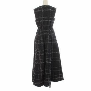 Ameri VINTAGE NEEDLE CHECK DRESS ワンピース ノースリーブ デニム ロング S 紺 ネイビー