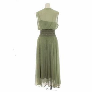 Ameri VINTAGE 21SS MEDI SMOCKING LAME DRESS ワンピース ドレス ノースリーブ ラメ ロング インナー付き S