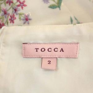 TOCCA 洗える PASSY GARDEN ドレス ワンピース ロング ミモレ丈 ノースリーブ 花柄刺繍 ボタニカル柄 2 アイボリー