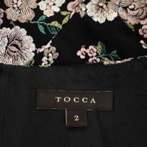 TOCCA BEAUTIFUL DREAM ワンピース ロング ノースリーブ 刺繍 ボタニカル柄 2 ブラック系