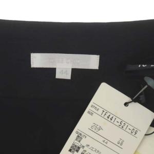 TO BE CHIC リボンフレアスカート 膝丈 タック レース 44 黒 ブラック