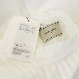UNITED ARROWS ブラウス 長袖 バンドカラー フリル ピンタック 36 白 ホワイト