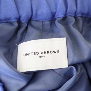 UNITED ARROWS 22AW W/PU イージーパンツ テーパード ギャザー ウール 36 青 ブルー