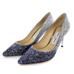 ROMY 85 グリッターグラデーションパンプス ポインテッドトゥ 23.5cm ネイビー系