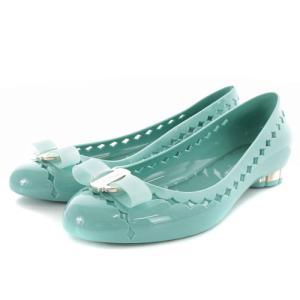 パンプス ヴァラ リボン ラガー フラットシューズ ロゴ 7 水色