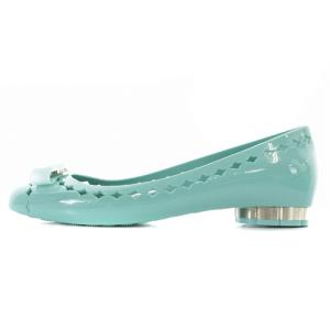 Salvatore Ferragamo パンプス ヴァラ リボン ラガー フラットシューズ ロゴ 7 水色