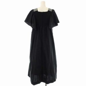 BORDERS at BALCONY × DANSKIN FLARE SLEEVE DRESS 36 ブラック