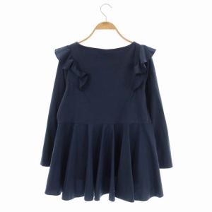 CELFORD 22SS ラッフルフリルカットソー 長袖 36 紺 ネイビー