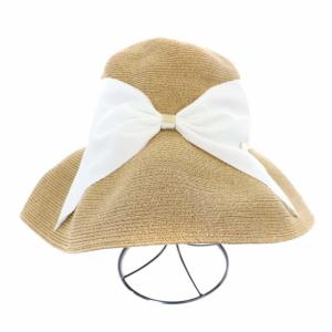 Athena New York ストローハット 麦わら帽子 リボン ベージュ 白 ホワイト