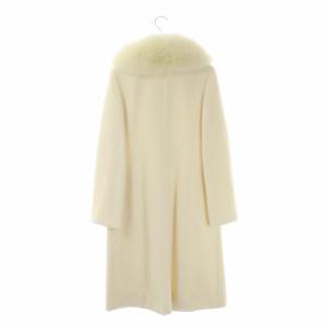 Harrods フォックスファー付きアンゴラコート アウター ロング 総裏地 ウール混 3 アイボリー