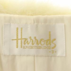 Harrods フォックスファー付きアンゴラコート アウター ロング 総裏地 ウール混 3 アイボリー