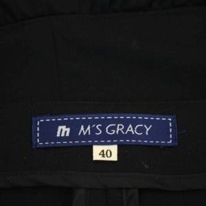 M'S GRACY フリル パールボタン ノーカラージャケット 40 黒 ブラック