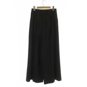 ENFOLD 21SS Comfotable Twill センタープレスワイドゴムTROUSERS ワイドパンツ イージー 38 黒 ブラック