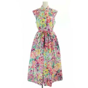 painted petals shirtdress ペインテッド ペタル シャツドレス ワンピース ロング ノースリーブ ギャザー