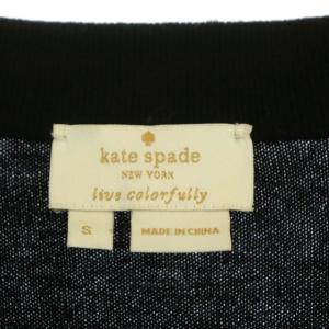 kate spade new york Sequin Cherries Cardigan ニット 七分袖 カーディガン スパンコール シルク混 S 黒 ブラック ピンク