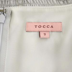 TOCCA CHOUQUETTE ドレス ワンピース ひざ丈 半袖 シフォン 2 ライトグレー