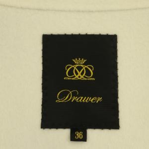 Drawer 22FW フォックスファー付 ウールノーカラーコート アウター 2WAY 36 グレー