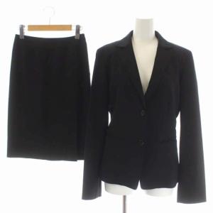 スーツ セットアップ 上下 テーラードジャケット タイトスカート ひざ丈 38 36 黒 ブラック