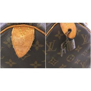 LOUIS VUITTON モノグラム スピーディ25 ミニボストンバッグ ハンドバッグ 南京錠付き ブラウン M41528