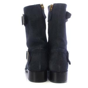 PELLICO SUNNY エンジニアブーツ ショート ローヒール スエード 36 23cm 紺 ネイビー