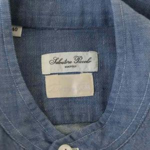 Drawer サルヴァトーレピッコロ Salvatore Piccolo ダンガリーワンピース バンドカラー 長袖 ロング 40 青 ブルー