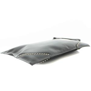 J&M DAVIDSON Drawer別注 スタッズ クラッチバッグ セカンドバッグ ロゴ レザー 黒 ブラック
