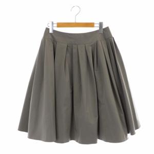 フレアスカート膝丈 タック 40 モカ