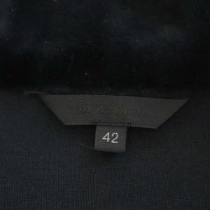 TO BE CHIC ジップアップパーカー ベロア チュニック丈 長袖 リボン 42 黒 ブラック