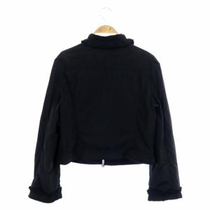 M'S GRACY フリル ナイロン ブルゾン 中綿ジャケット ジップアップ 42 黒 ブラック