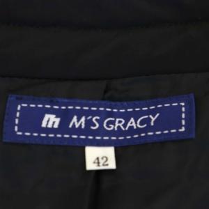 M'S GRACY フリル ナイロン ブルゾン 中綿ジャケット ジップアップ 42 黒 ブラック