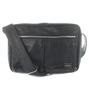 吉田カバン フリースタイル ショルダーバッグ レザー ロゴ 黒 ブラック