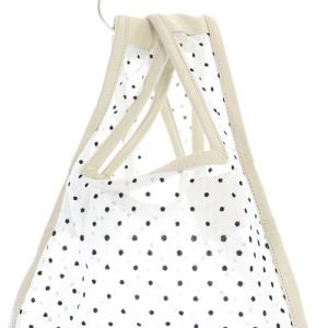 LUDLOW ミニ チュールショルダーバッグ ドット 切替 2way ハンドバッグ べージュ 白 ホワイト 黒 ブラック