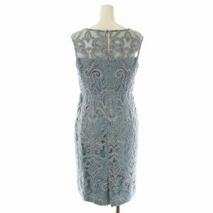 Diagram GRACE CONTINENTAL ラメコード刺繍 ワンピース 膝丈 ノースリーブ チュール タイト シースルー 34 グレー ライトグレー
