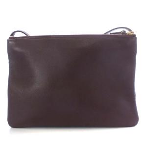 CELINE フィービー ファイロ トリオ ラージ ショルダーバッグ レザー ボルドー