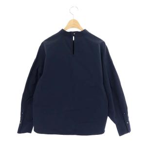 ADORE ライトコットン ハイネックブラウス シャツ プルオーバー 長袖 38 紺 ネイビー