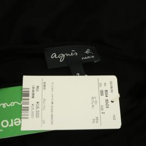 agnes b. 長袖カットソーTシャツ クルーネック プリント 2 黒 白 ブラック ホワイト グレー