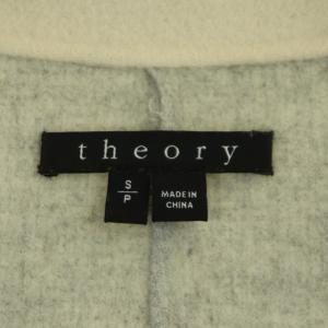 Theory ウール カシミヤ リバーコート チェスター アウター ロング S アイボリー
