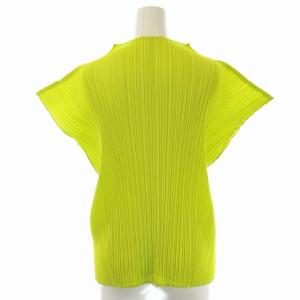 PLEATS PLEASE ISSEY MIYAKE イッセイミヤケ 22SS BALMY ブラウス フレンチスリーブ ボトルネック 3 イエローグリーン