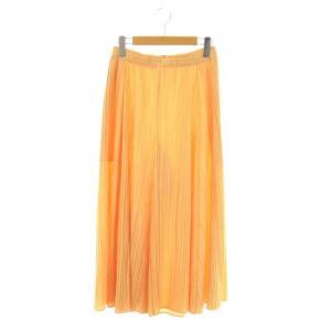イッセイミヤケ 22SS MELLOW PLEATS PANTS プリーツワイドパンツ 4 オレンジ