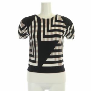 SQUARE スクエアデザイン ワッフルプリーツ ブブラウス カットソー 半袖 マルチカラー