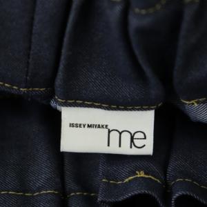 me ISSEY MIYAKE 21AW プリーツデニムワイドパンツ イージーパンツ ネイビー