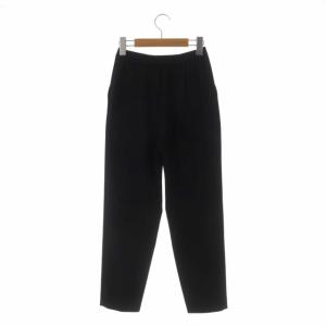 ANAYI 21AW ストレッチクロステーパードパンツ タック スリム イージー 34 黒 ブラック