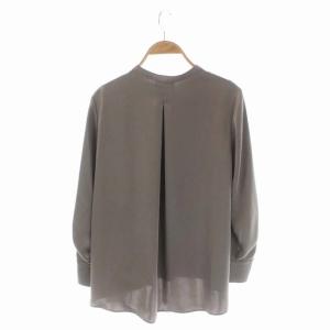 ANAYI サテンワンタックブラウス シフォン 長袖 36 グレー