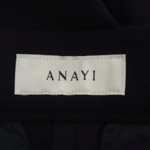 ANAYI 22SS コットンストレッチスリムパンツ テーパード タック 34 紺 ネイビー