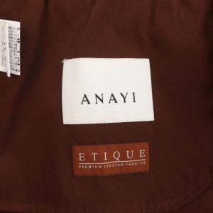 ANAYI シャンブレータフタフードブルゾン ジャケット 34 茶 ブラウン