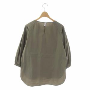 ANAYI 22SS コンパクトブロードタックソデブラウス 九部袖 長袖 プルオーバー 36 カーキグレージュ