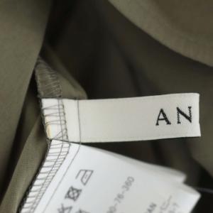 ANAYI 22SS コンパクトブロードタックソデブラウス 九部袖 長袖 プルオーバー 36 カーキグレージュ