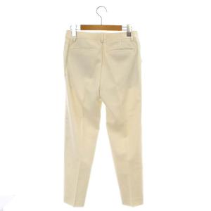 UNITED ARROWS W/PU SAXONY スリムパンツ テーパード センタープレス ジッパーフライ ウール 36 アイボリー
