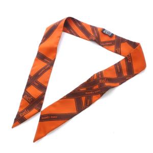 ツイリー スカーフ ボルデュック BOLDUC リボン シルク オレンジ